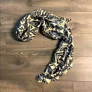 Tan and black linen scarf from Barcelona.
